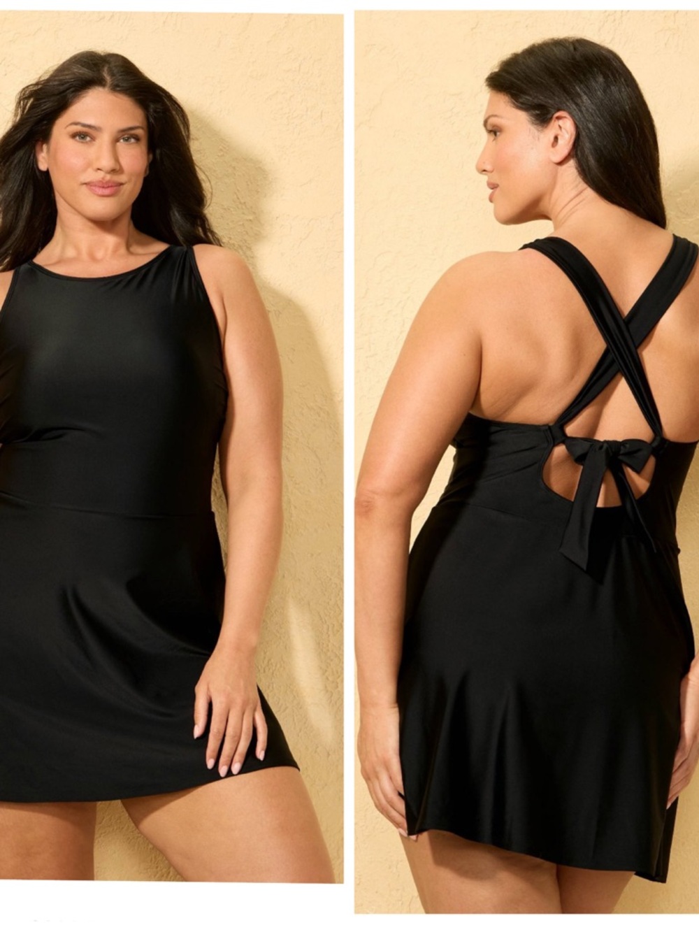 🌺 New Shade & Shore Black Swimdress Size 14